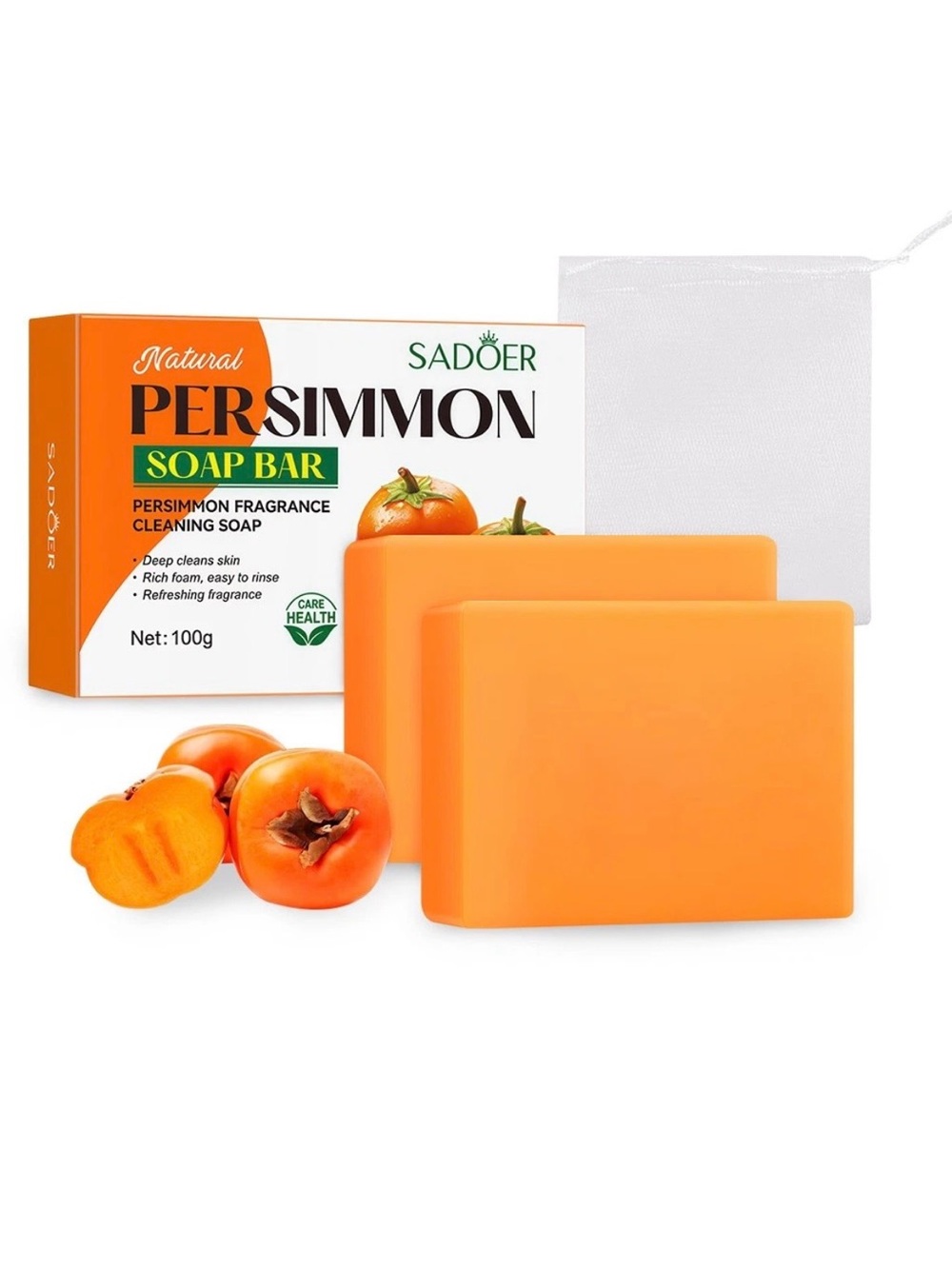 Persimmon Soap Bar - Orange Cleansing Soap (2-Pack)